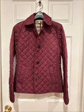 Burberry Quilted Wine-Red Women's Puffer Jacket